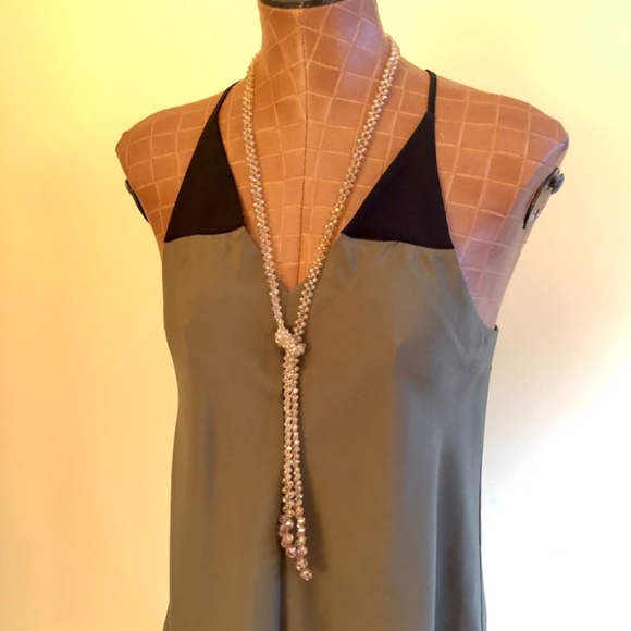 Draw String, Racer Back,V-Neck Tank Top Blouse - Picture 7 of 9